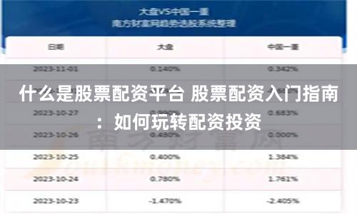 什么是股票配资平台 股票配资入门指南：如何玩转配资投资